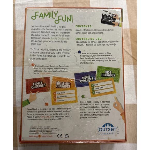 Outset Media Charades Family 80's 90's Movie Kids Game NEW sealed Cards - Picture 3 of 5